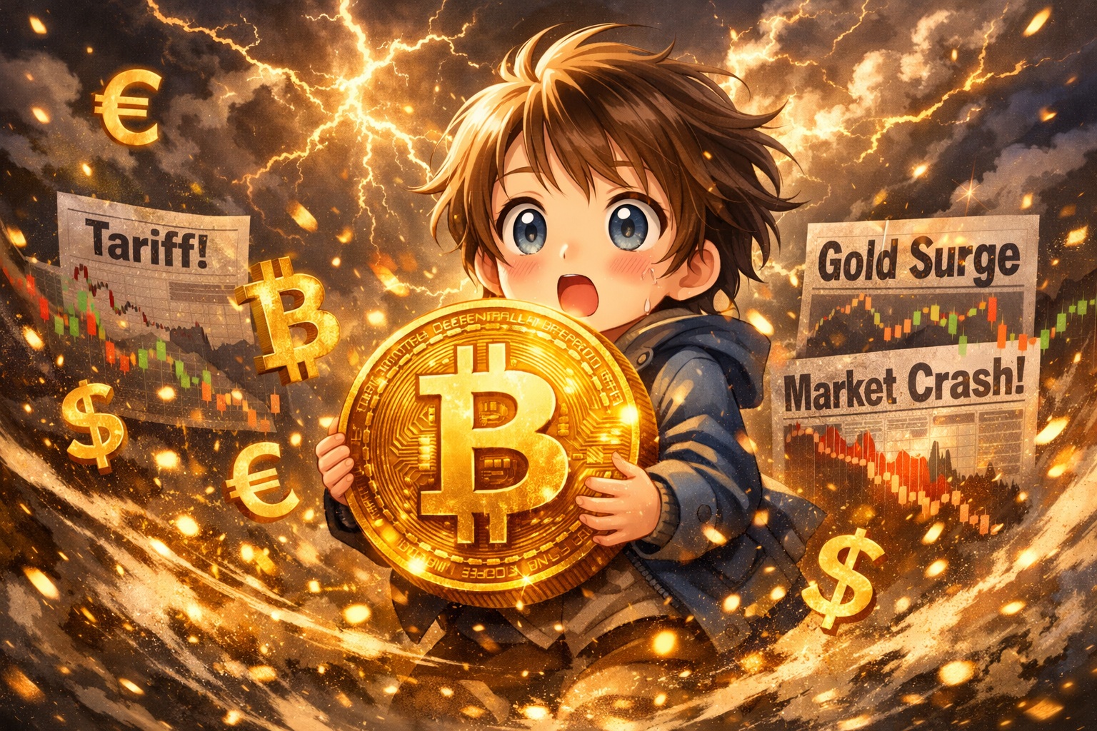 トランプ関税で揺れるビットコイン市場|レンジ相場終焉と金の独歩高