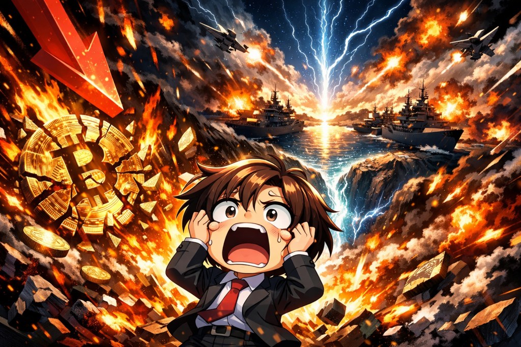 【衝撃】トランプ大統領の「ホルムズ海峡封鎖」宣言と暗号資産の急落。インフレ再燃時代に私たちが取るべき生存戦略